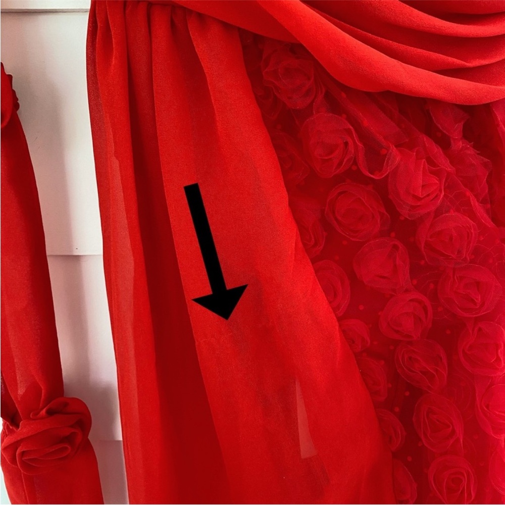 NEW For Love & Lemons Hannah Maxi Dress Red Small - Picture 15 of 17